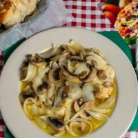 Chicken Bianco · Sauteed with white wine, onions, mushrooms and topped with mozzarella cheese.