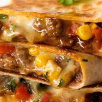 Quesadilla · Flour tortilla,melted chihuhua cheese,served with baby salad.