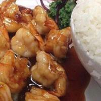 Hibachi Shrimp · All include salad, soup, veggie hibachi rice and a side of veggies.