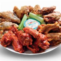 6Pc Wings Combo Special · 6 pieces wings and side with drink.  All flats and all drums for additional charge only when...
