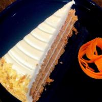 Carrot Cake · Sweet delicious cream-filled carrot cake. Satisfying guilty pleasure.