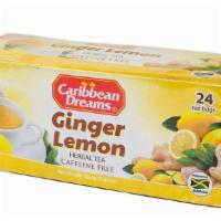Caribbean Dreams Ginger Lemon Tea (24 Bags) · Powdered ginger root with lemon in a bag