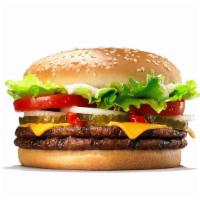 Double Whopper With Cheese · Our Double WHOPPER Sandwich is a pairing of two 4.4 oz* savory flame_-grilled beef patties t...