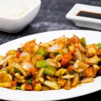 #104. Kung Pao Shrimp · Hot & spicy.