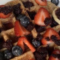 Waffle Haus · Power waffles made with almond flour, almond milk, chia seeds, plant protein and agave, come...