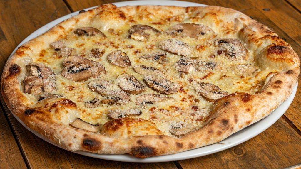Truffle And Mushrooms · Vegetarian. Mozzarella cheese , mushrooms, truffle oil and Parmesan cheese.