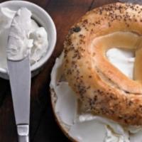 Cream Cheese Bagel · Simple and delicious! Our Everything Bagel topped with cream cheese.