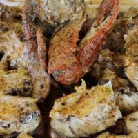 Garlic Shrimp Combo Tray · Comes with corn egg sausage potatoes and garlic sauce