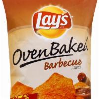 Lay'S Baked Bbq · Thin & Crispy. 65% Less Fat than a regular potato chip.