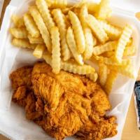 Combo 7 : 4 Pieces Tenders · Homestyle crispy chicken tender served with French fries  and drink.