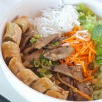 Pork Tenderloin & Egg Roll Salad Bowl (Bun Thit Nuong Cha Gio) · 