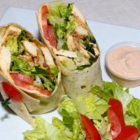 Turkey Wrap · Turkey, tomatoes, lettuce, and Swiss cheese.