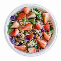 Strawberry Walnut Salad · Organic field greens, green leaf lettuce, fresh cut strawberries, walnuts, Gorgonzola cheese...