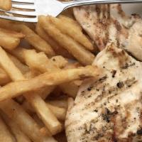 Grilled Chicken Breast · you can choose one of these 
french fries 
salad (lettuce ,tomato,onion)
white rice 
sweet p...