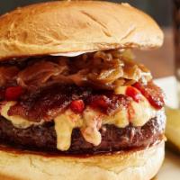 Pimiento Cheese Bacon Burger · Irish Kerrygold Dubliner pimiento cheese, caramelized onions, our signature Tavern applewood...