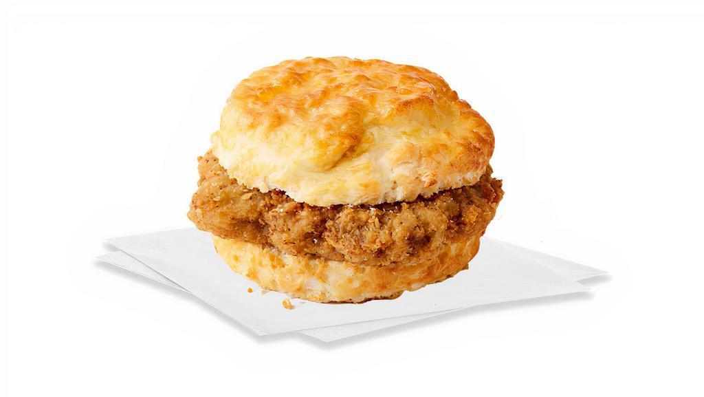Steak Biscuit · A crispy slice of fried steak, battered with special spices, on a made-from-scratch buttermilk biscuit.