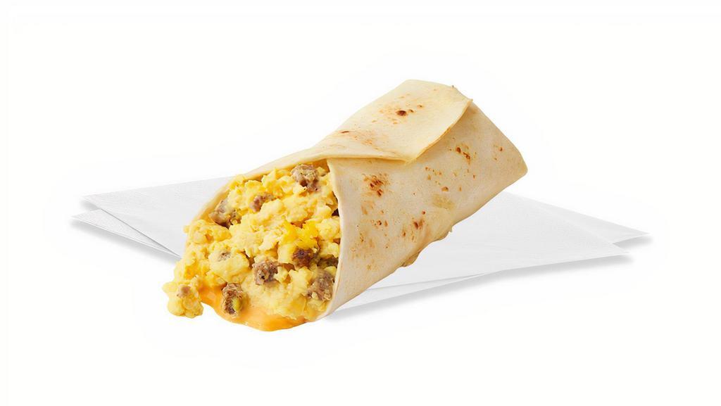 Breakfast Wrap Combo · Your choice of sausage or bacon  with eggs and cheese wrapped in a warm tortilla. Served with hash browns and a drink.