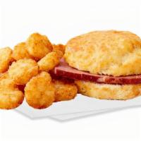 Ham Biscuit Combo · Delicious sliced country ham on a Jack's made-from-scratch buttermilk biscuit with hash brow...