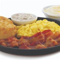 Breakfast Special · Two scrambled eggs, home-style hearty grits, and a freshly baked made-from-scratch buttermil...