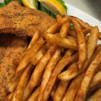 Catfish Dinner · Catfish fillets fried to golden perfection, served with your choice of fresh fries, sweet po...