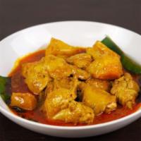 (Ps) Curry Chicken · Curry boneless chicken thigh, curry spices, mint leaves, curry leaves, and coconut milk.Serv...
