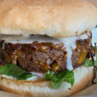 Ole Bleu · Our house made patty glazed in Carolina tangy gold sauce, bleu cheese dressing, steak sauce,...