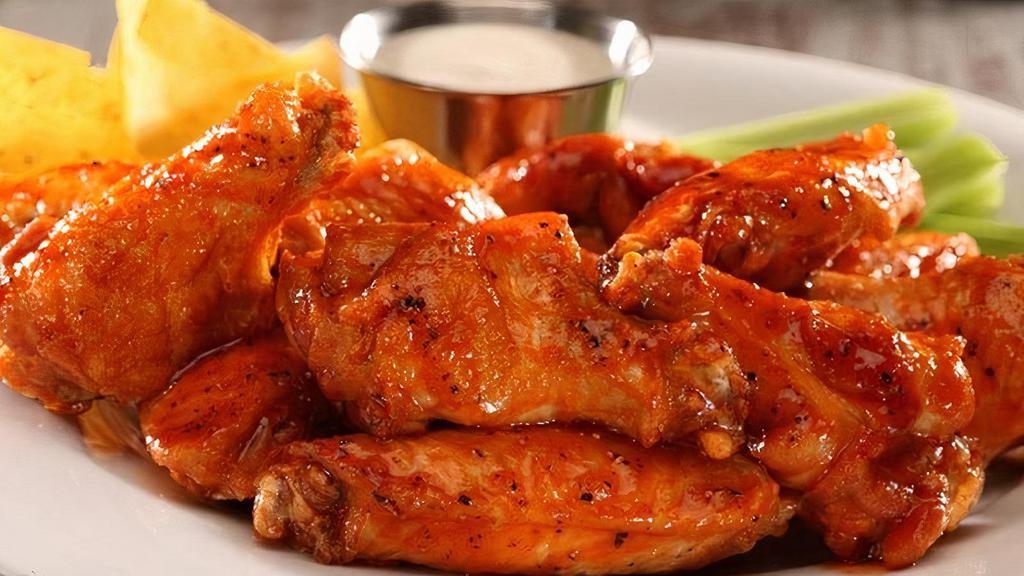 Large Wings · 12 Jumbo Wings, Tossed in your Choice of Sauce, served with Celery and Your Choice of Dipping Sauce.