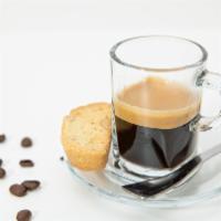 Espresso · Strong black Italian coffee.