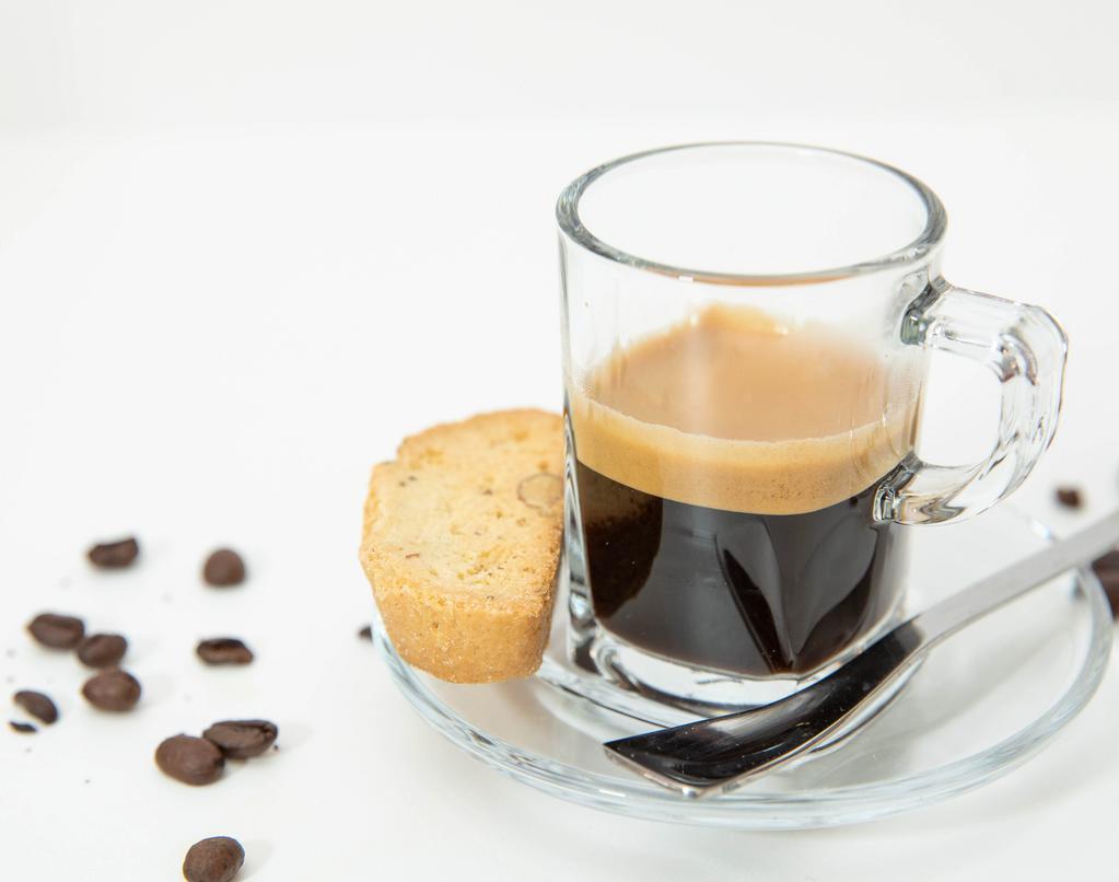 Espresso · Strong black Italian coffee.