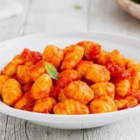 Vegan Tomato Sauce Gnocchi · Vegan Gnocchi (Potato balls) with fresh tomato sauce.
A gluten-free option is available.