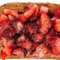 Cookie Craze · Cookie butter, strawberries, and chia seeds.