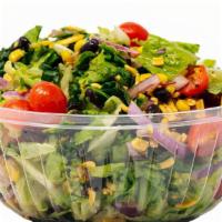 Southwestern Salad · Romaine Lettuce, Tomato, Black Bean & Corn Salsa, Red Onion, Cheddar Cheese, Creamy Chipotle...