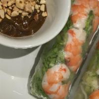 Spring Rolls (2) · Vermicelli and lettuce wrapped in rice paper served with homemade peanut sauce. Your choice ...