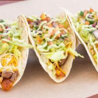 Tko Tacos (3 Pc) · 3 Tacos with your choice of protein, guacamole, pico de gallo, lettuce, sweet plantains and ...