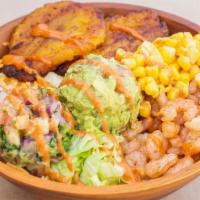 Tko Bowl · Your choice of protein rice, beans, lettuce, guacamole, pico de gallo, corn, sweet plantains...