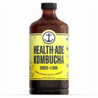 Health-Aid Kombucha | Ginger-Lemon · Ingredients: Cold pressed organic ginger juice, organic black tea, organic green tea, & komb...