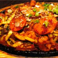 Spicy Chicken Bbq · Stir-Fried Chicken Breast / Thigh in Korean Chili sauce ( Served with Steamed Rice, Salad, K...