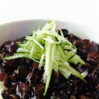 Jajang Myeon · Thick Wheat Noodles in Black Bean Paste Sauce w/ vegetable & Pork