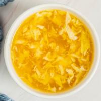 Egg Drop Soup · Served with fried noodles.