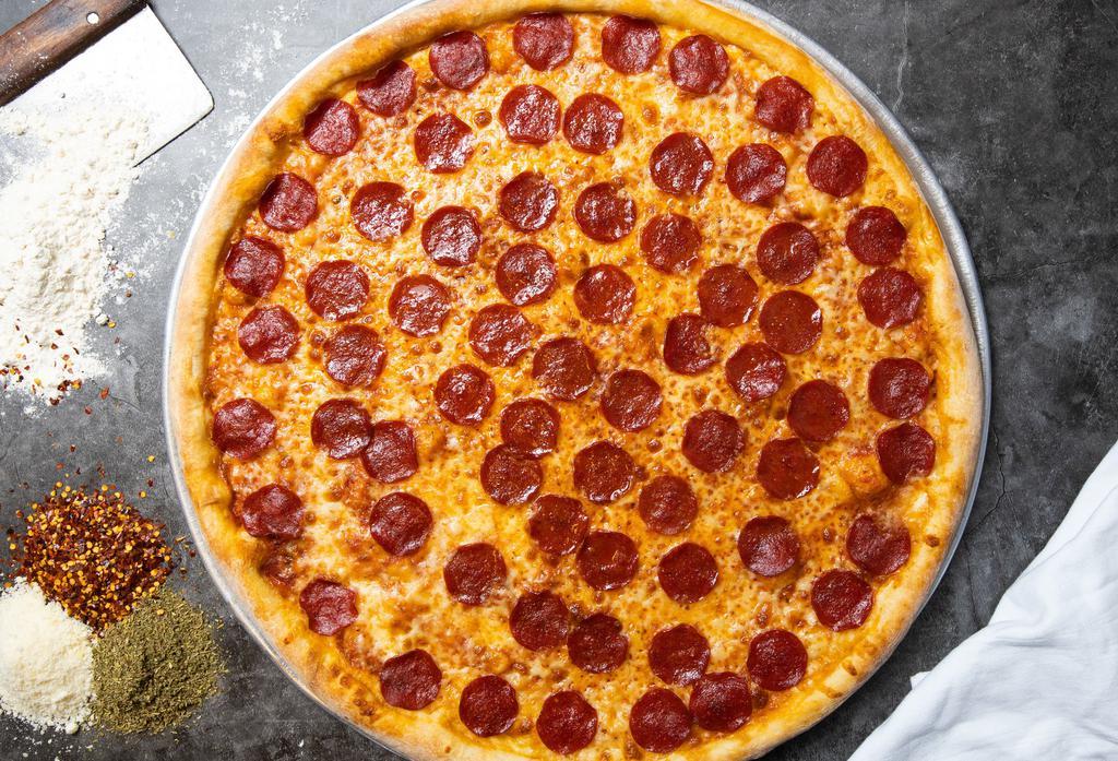 Gone With The Pepperoni Pizza · Our famous house made dough topped with red sauce, pepperoni, and our house cheese blend