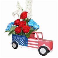 America The Great · The perfect patriotic gift. With lush white lilies, stocks, red roses and blue hydrangeas be...