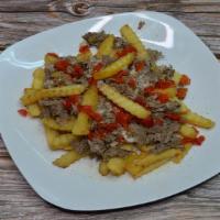 Cheesesteak Fries · french fries topped with secret recipe, cheese, steak, and your choice of toppings