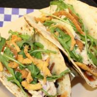 Tacos - Chicken · (2) warm flour tortillas filled with roasted rotisserie chicken, Boom Boom sauce, Southern c...