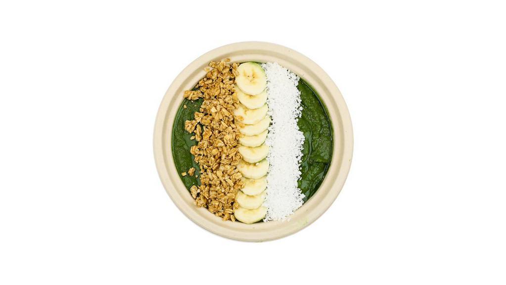 Green Bowl · Almond Milk • Banana • Honey • Spirulina • Spinach • Coconut Shreds • Granola