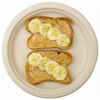 Peanut Butter Banana Toast · Gluten Free Bread • Peanut Butter • Banana • Hemp Seeds • Raw Honey