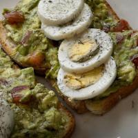 Avocado Toast · Boiled egg, diced avocado, diced tomatoes, and seasonings. Choice of bread bagel, croissant,...