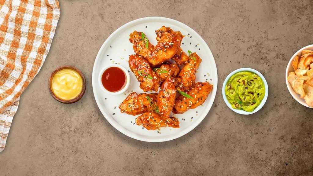 Power Of The Sweet And Sour Wings · Fresh chicken wings fried until golden brown, and tossed in sweet and sour sauce. Served with a side of ranch or bleu cheese.