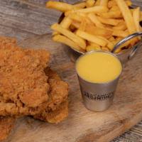 Chicken Tenders · All white meat, fried crisp served w/homemade honey mustard & Fries