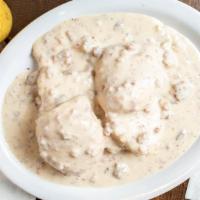 Biscuits And Gravy · Made fresh daily with scratch sausage and gravy.
