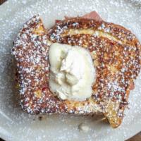 Cracker Cristo Sandwich · Virginia black oak ham, scrambled eggs and American cheese between 2 slices of grilled Frenc...